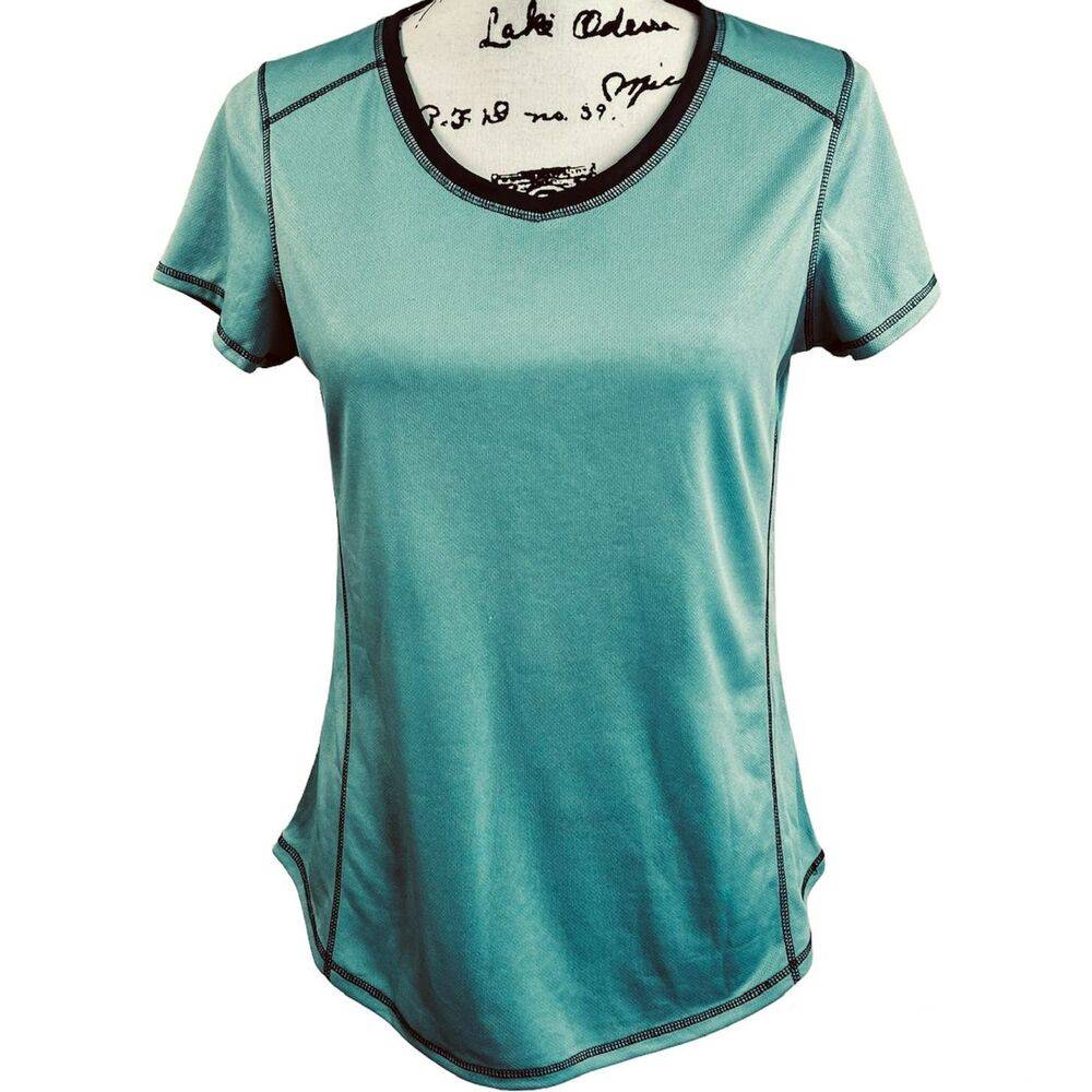 St. Johns Bay Active T Shirt Quick Dry Petite Teal gym workout size petite PS